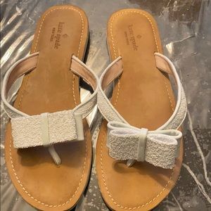Kate Spade Icarda Flip Flops White Sparkle